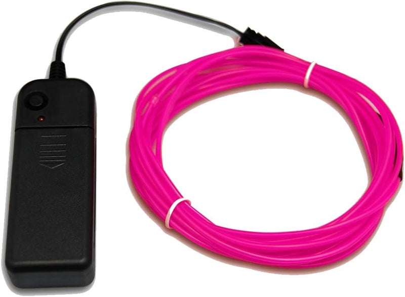 TiTiToo Pink 5m El Wire, Portable Battery Pack Neon Wire Cuttable Glowing Neon Lights for DIY Decoration - Image 2